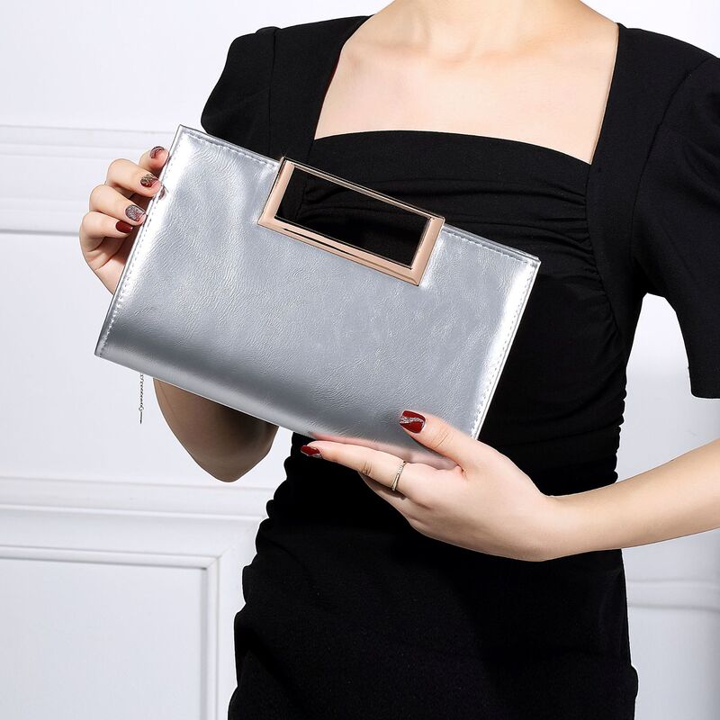 Fashion Leather Women Clutch Party Ladies Single Bag Chain Shoulder Crossbody Bag PU Leather Underarm Bag