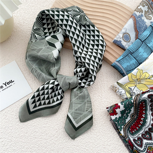 70 small silk scarf square scarf for women spring autumn summer fashion neck scarf neck gauze scarf mother thin scarf with shirt