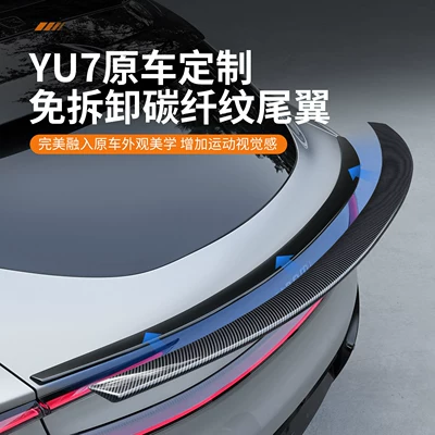Suitable for Xiaomi Yu7 Rear Wing, Top Wing, Carbon Fiber Pattern Sports Upgrade Decorative Cover, Tailgate Spoiler Modification Parts (Other Car Modifications)