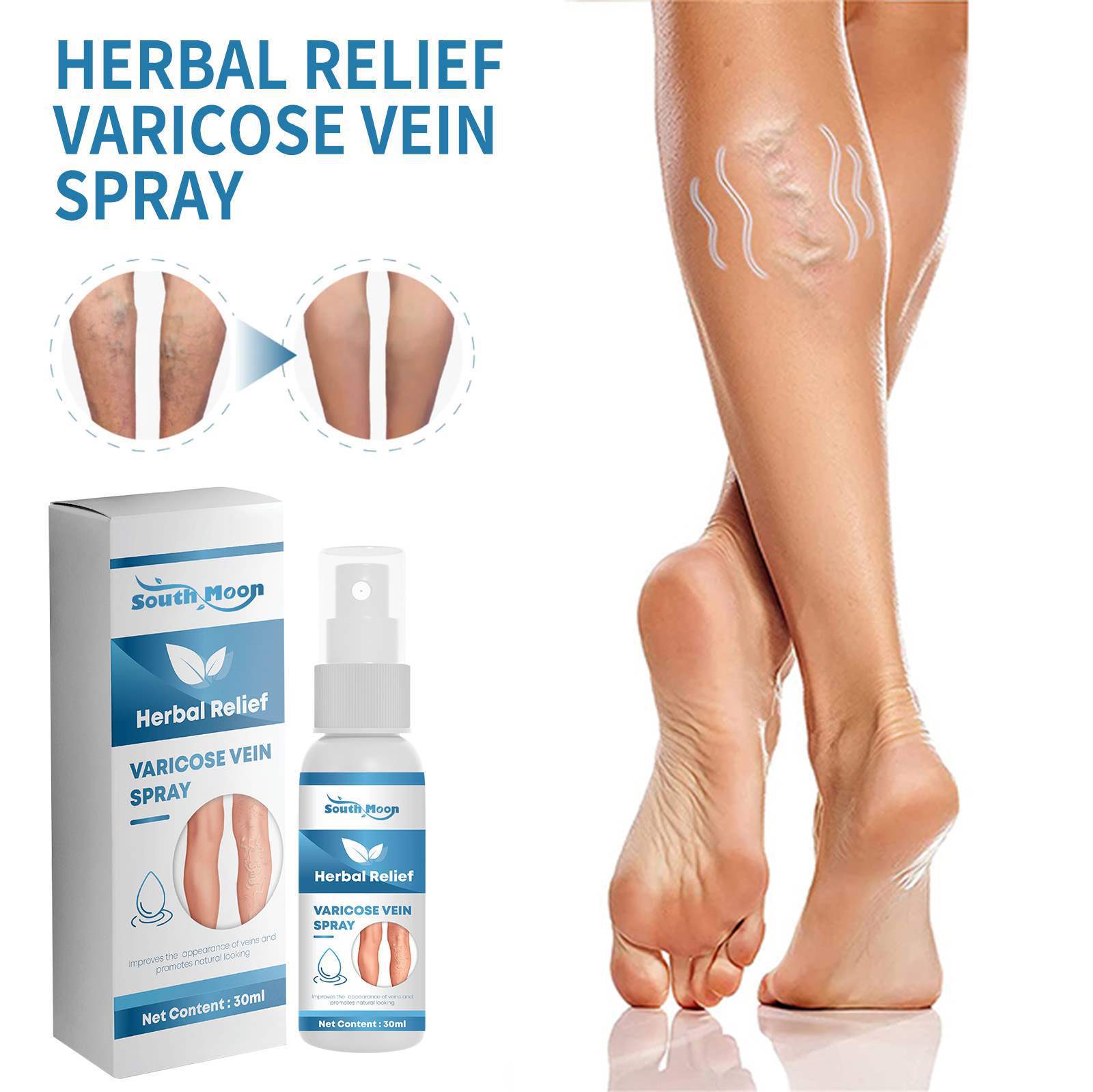 Cross-Border Southmoon Leg Comfort Spray Gentle Massage Daily Moisturizing Soft Comfort Care Bestseller
