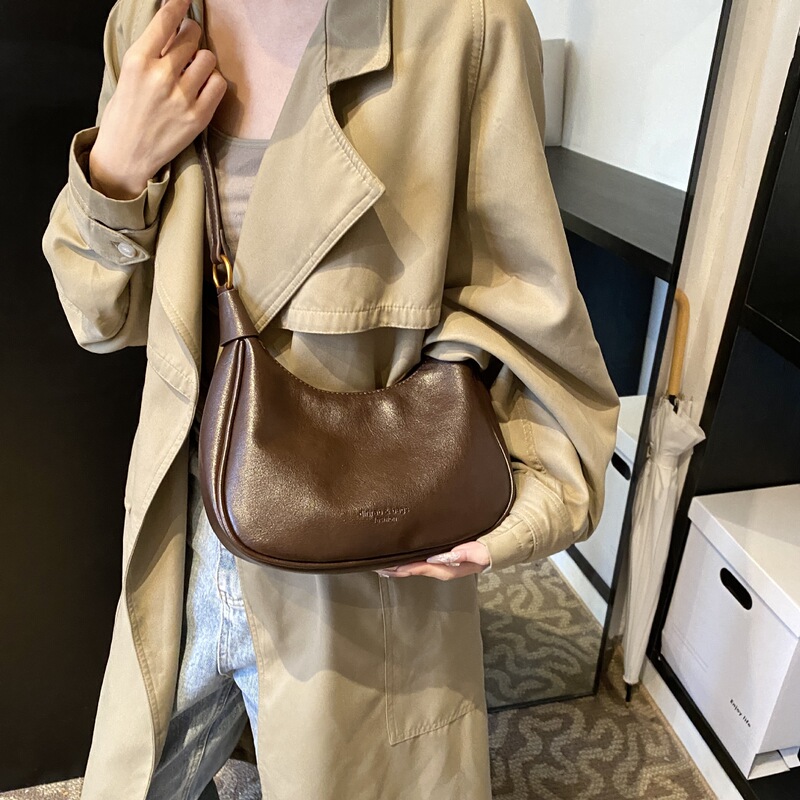 秋冬季复古油蜡皮小包包女2025新款休闲百搭斜挎包时尚单肩腋下包|undefined