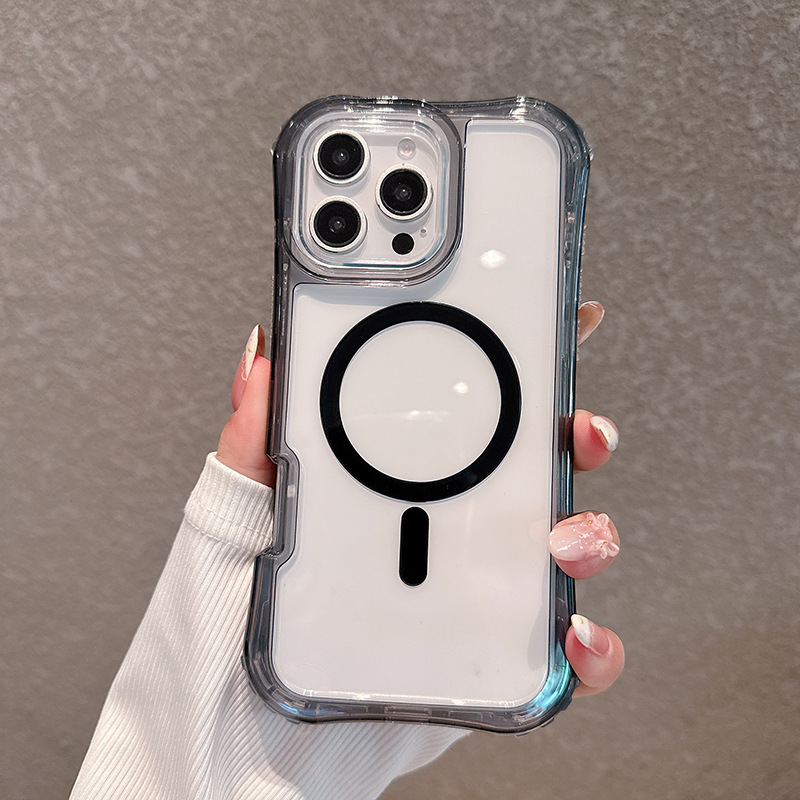 东南亚新品适用IP16PROMAX磁吸美腰三合一透明手机壳挂绳N52强磁|undefined