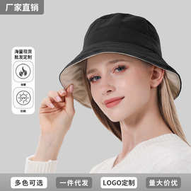 新款秋冬双面韩版羽绒渔夫帽女时尚盆帽遮阳防水保暖帽帽子男士女