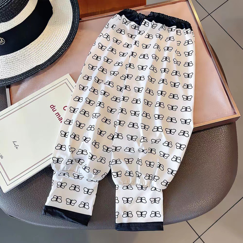 Summer Outdoor Sunscreen Ice Silk Sleeve Socks for Women Loose Long Ice Sleeve Butterfly Knot Arm Socks Factory Wholesale Ice Socks