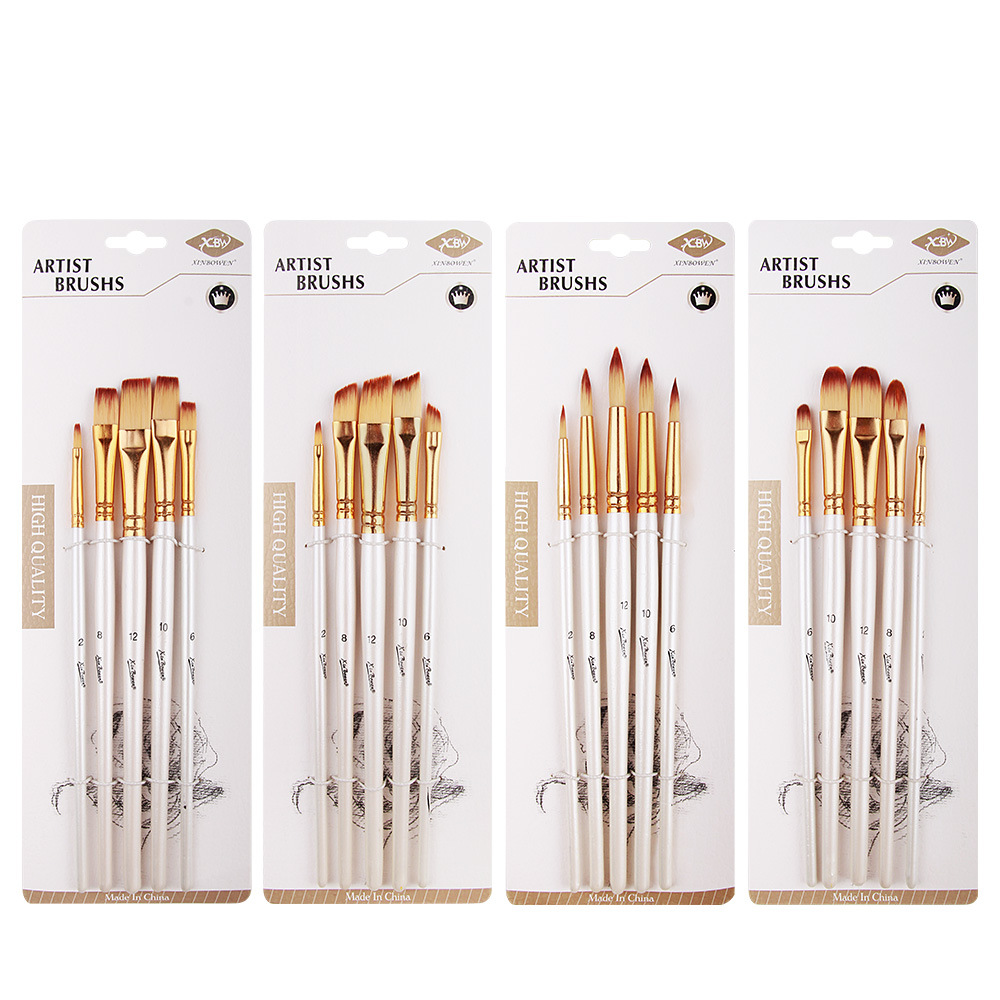 Acuarela transfronteriza 5 pincel conjunto de pincel estudiantes principiantes pintando pincel de pintura pincel de aceite al por mayor