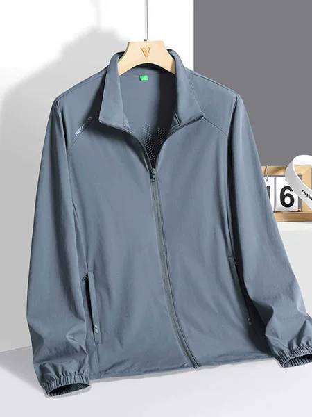 Men's Sun Protection Suit Summer UV Protection Ice Silk Collar Sun Protection Shirt Fishing Quick-drying Ultra-thin Sun Protection Jacket for Men
