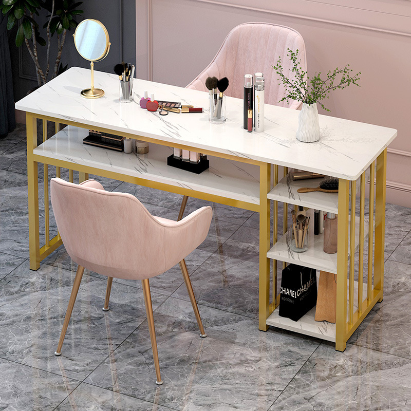 Neta de la moda rojo mesa de uñas y silla traje simple oferta especial Mesa de salón de uñas económico japonés individual mesa de uñas Doble