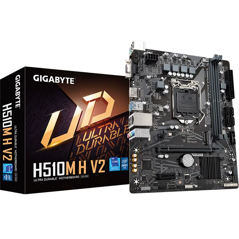 Материнская плата Gigabyte H510M H V2 для Intel, поддерживает процессоры 10-го/11-го поколения, LGA1200