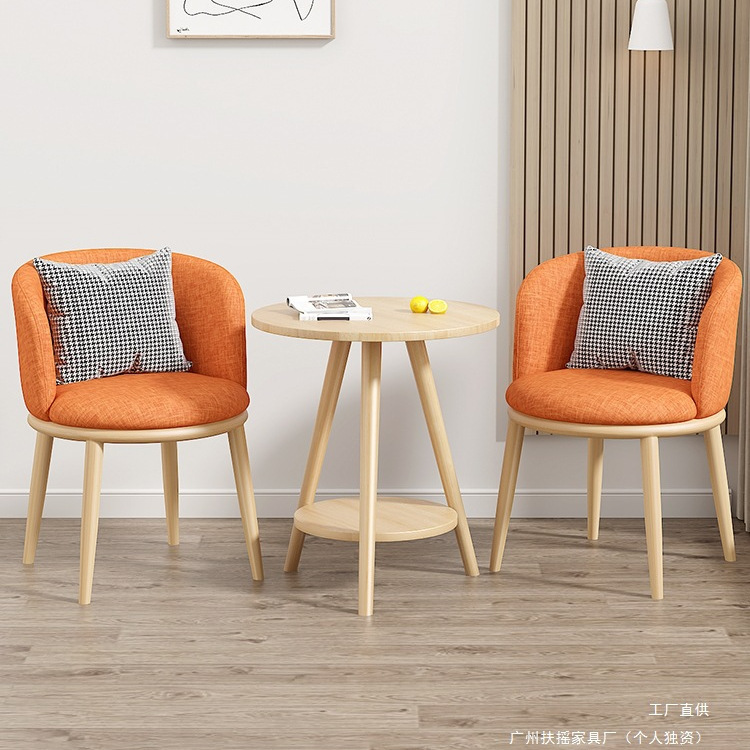 Balcony Leisure Small Table and Chairs Internet Celebrity Light Luxury Modern Tea Table and Chair Combination Three-Piece Set Rest Area Creative One Table and Two Chairs