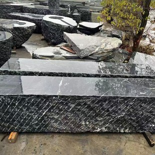 Heishan stone stone strip flowing water landscape courtyard shaped mirror set stone dry landscape landscape video stone selection stone manufacturers