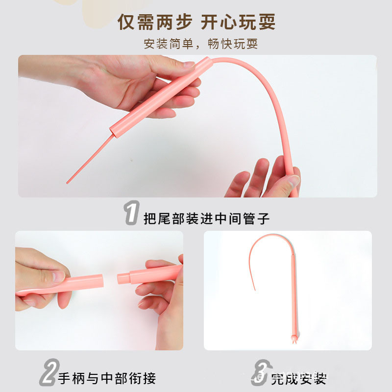 Silicona divertido gato varilla ratón cola silicona divertido gato palo gato Simulación interactiva ratón captura reemplazable varilla gato juguete