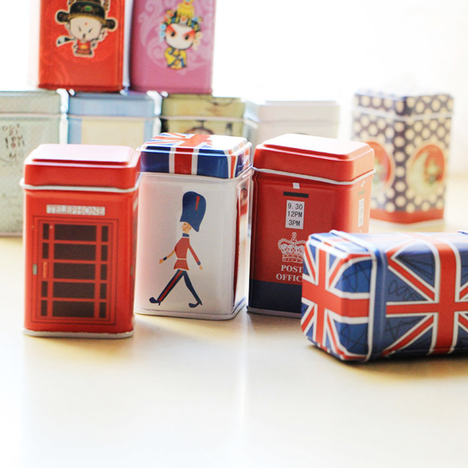 英伦风马口铁牙签盒mini方形小铁盒收纳创意礼品喜糖盒储物火柴盒