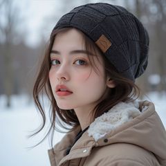 秋冬加绒混色百搭毛线针织帽保暖时尚套头帽欧美冬季女帽跨境河南