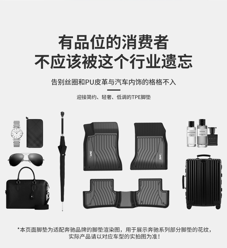 3W Full TPE Floor Mats For Mercedes-Benz C260L E300L GLA200 GLC260 CLACLS GT