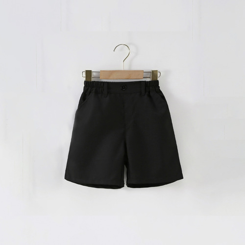 Children's navy blue suit shorts for boys, dark blue formal pants for school children, black summer thin version for performances