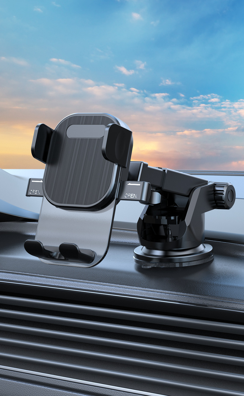 New cross-border pull-down dashboard suction cup navigation phone holder with automatic locking for car air vents