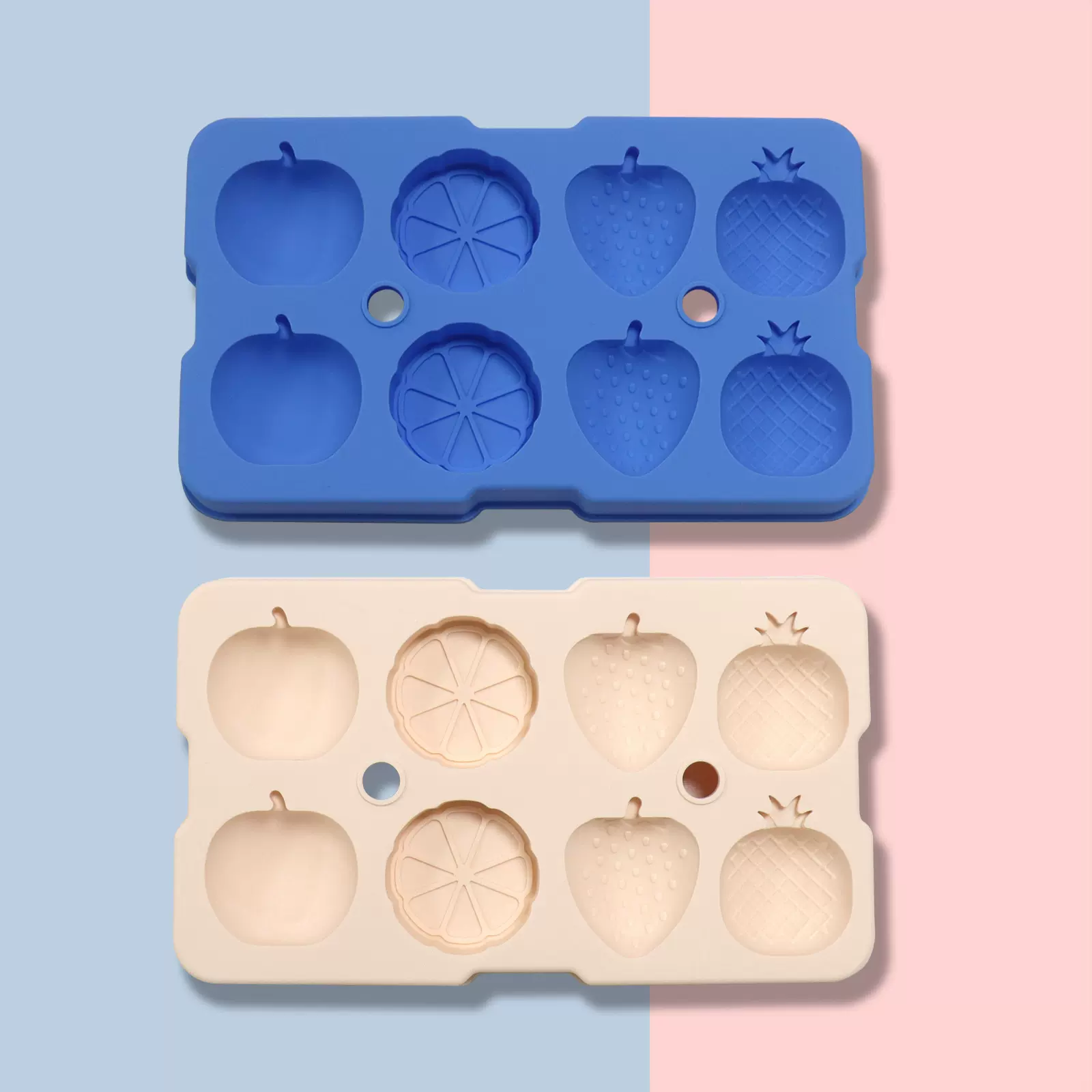 跨境热卖硅胶冰格模具易脱模家用制冰膜具速出冰水果草莓冰格