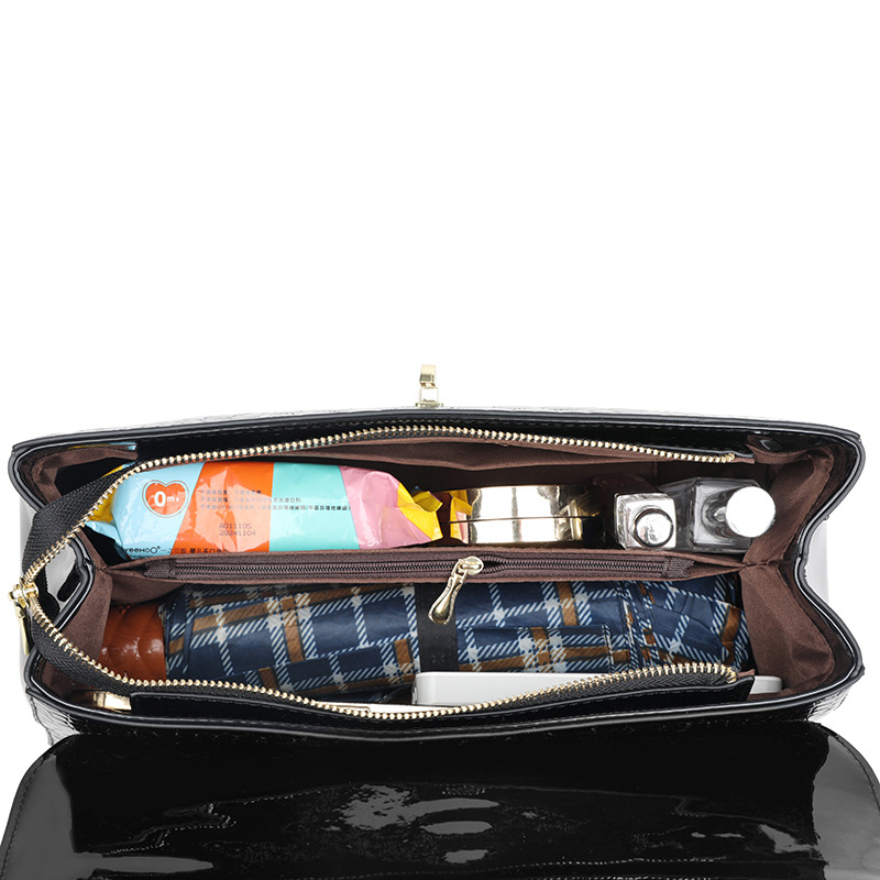 Bolso de las mujeres de gran capacidad de cocodrilo patrón bolso de mano de moda europea y americana retro bolso de hombro de sentido alto bolsa de mensajero