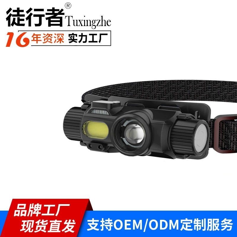 Светодиодная уличная сильная Магнитная легкая Регулируемая Индукционная фара Электрический Дисплей Водонепроницаемая зарядка Ночная ходовая рыболовная лампа многофункциональная головка