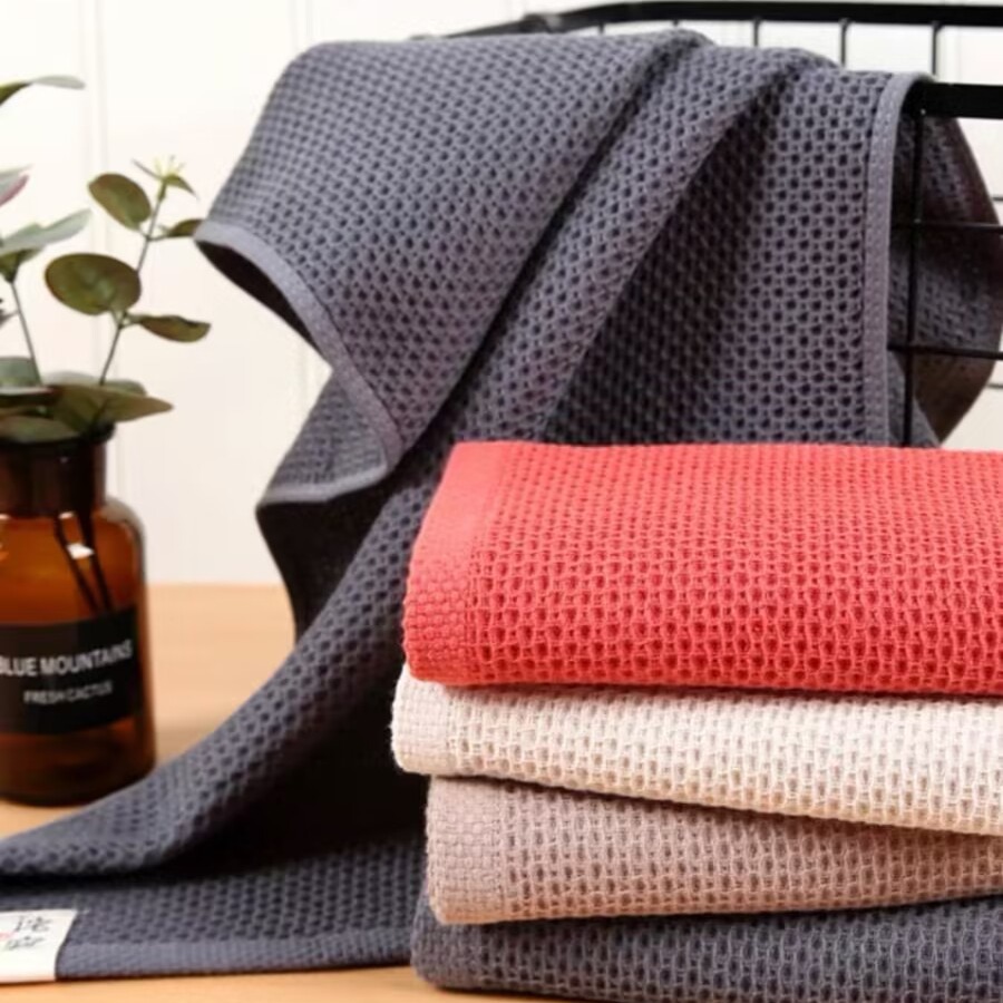 Japanese-Style Simple Gauze Pure Cotton Honeycomb Towel Group Purchase Gift Absorbent Waffle Lint-Free Face Towel