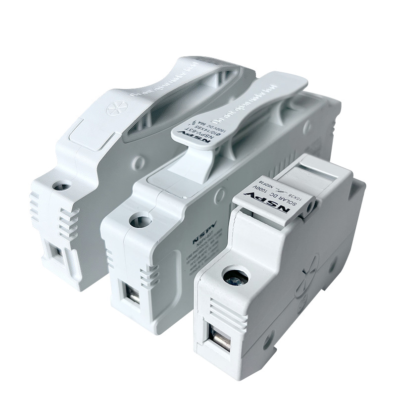 光伏保险丝熔断器座 太阳能发电保险丝10*38熔芯底座轨道式1-50A