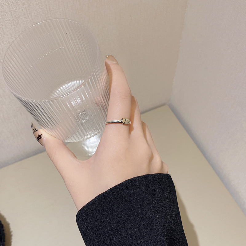 Fashion Smiley Face Sterling Silver Plating Open Ring 1 Piece