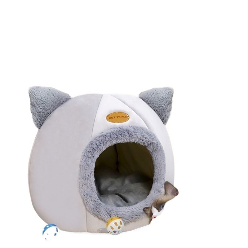 猫窝房子猫床中小型狗窝四季通用睡觉小狗屋猫窝冬季保暖幼犬小窝|undefined