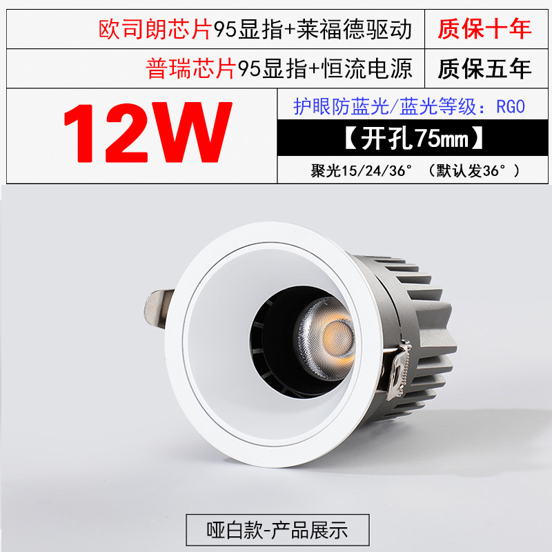 75 hole 12W matte white