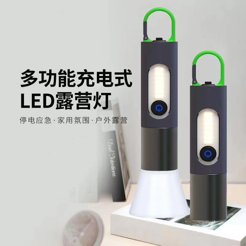 LED multifunción luz fuerte linterna de largo alcance enfoque telescópico iluminación de camping al aire libre luz de la tienda luz de emergencia del hogar