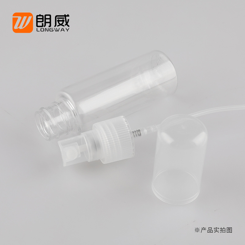 40ml hombro plano transparente cubierta completa botella de spray cosmético boquilla de plástico
