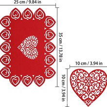 情人节气氛隔热镂空心形餐垫毛毡  无纺布茶垫双面激光切割吸水杯