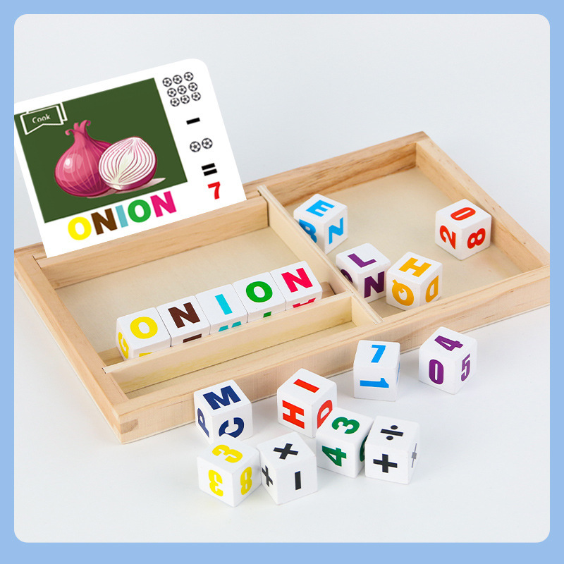 Juego de ortografía magnética de madera transfronteriza Puzzle de iluminación Educación temprana Diversión 26 letras en inglés Juguetes cognitivos