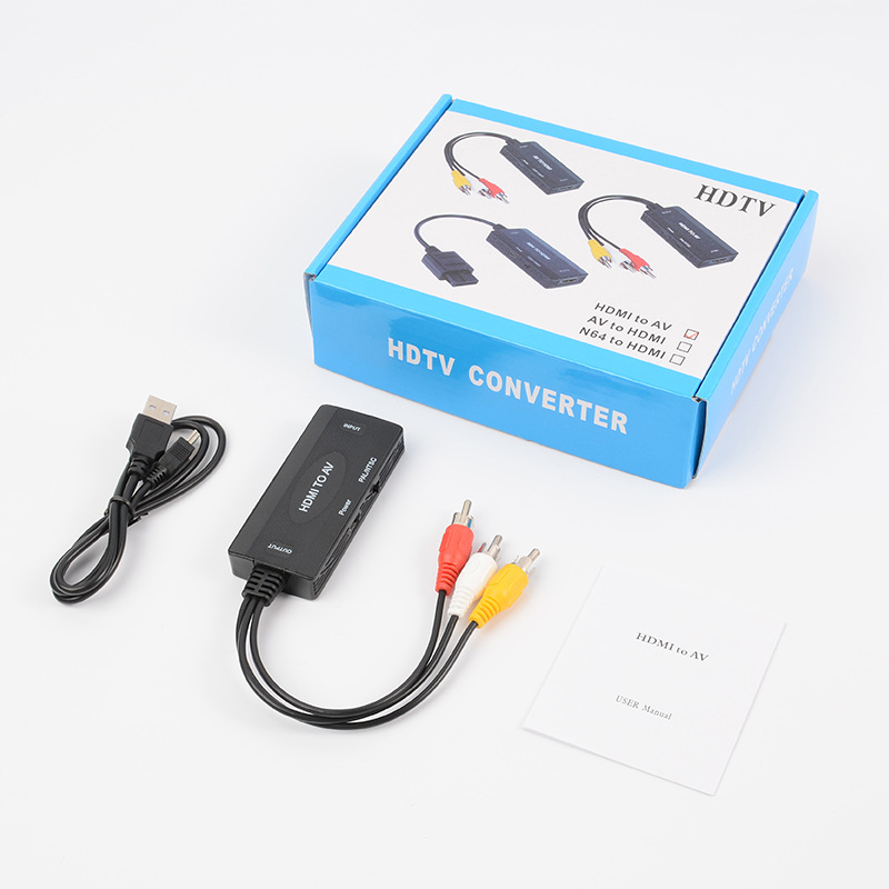 Cross-border best-selling HDMI to AV converter with high definition and stable compatibility, HDMI converter with strong compatibility