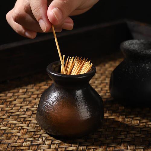 Japanese toothpick box cute home living room toothpick tube ceramic toothpick jar convenient simple cotton swab storage box personality