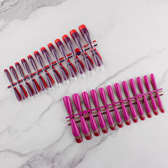 24片條狀歐美流行純色時尚歐美流行純色亮面梯形甲棺材甲43色