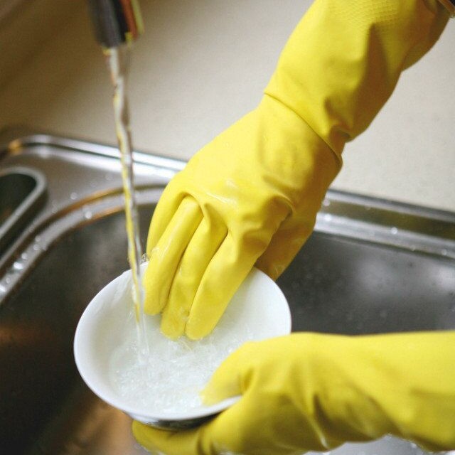 Guantes de lavado de platos para limpieza doméstica antideslizante cocina resistente lavandería doméstica guantes de látex impermeable al por mayor