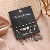 Earrings, metal set from pearl heart shaped, suitable for import, boho style, wholesale