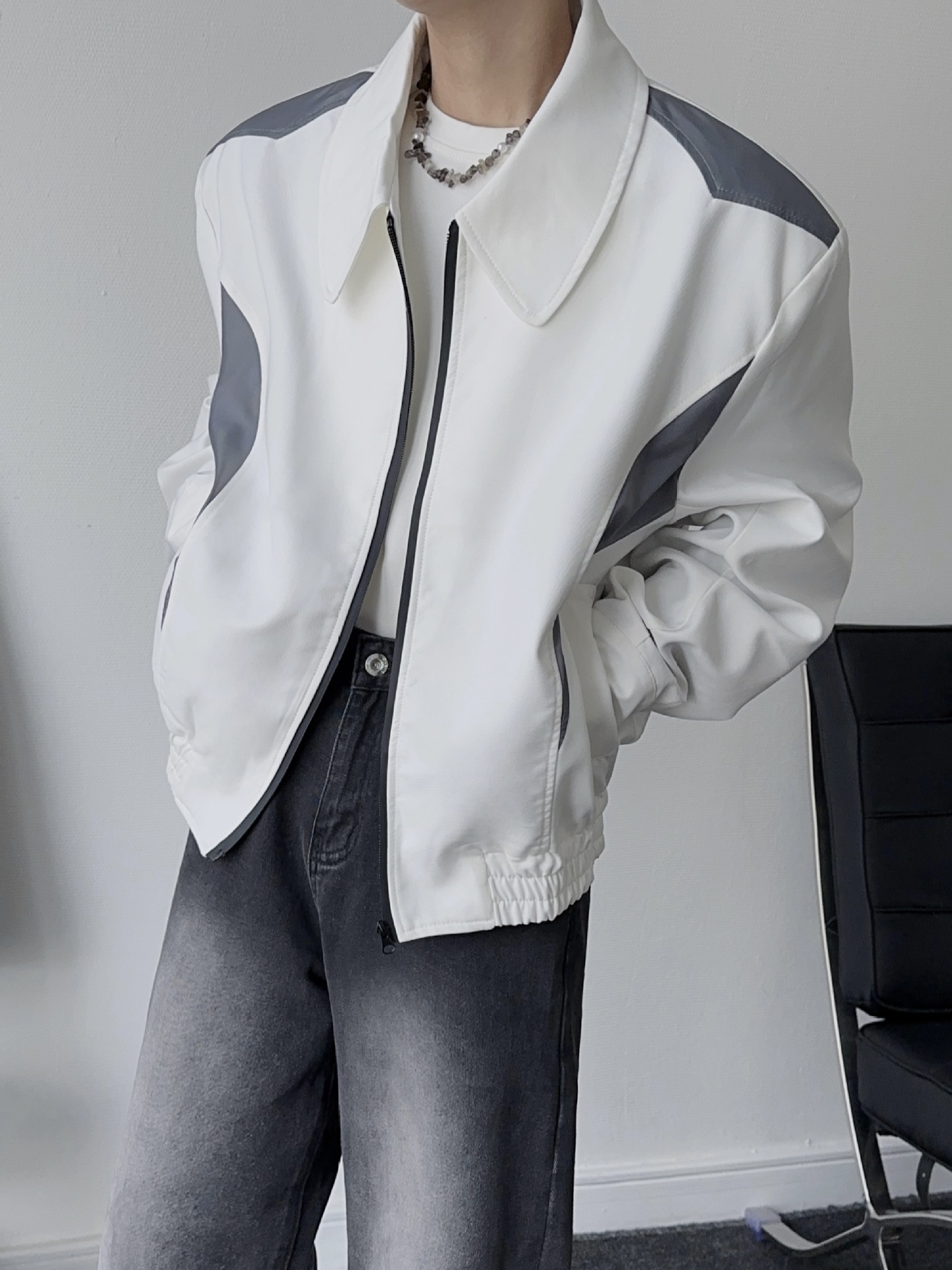 Men's Casual Jacket Lapel Long Sleeved Loose Rugged Style_voghion.com