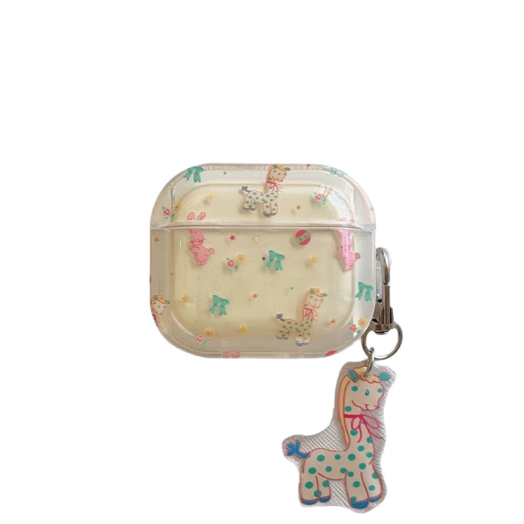 Ins Cartoon Girafa para Apple AirPods4 auriculares pro3 auriculares bluetooth conejo cubierta