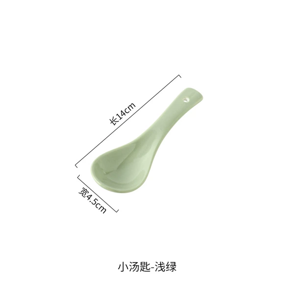 2 creamy wind little soup spoons-light green