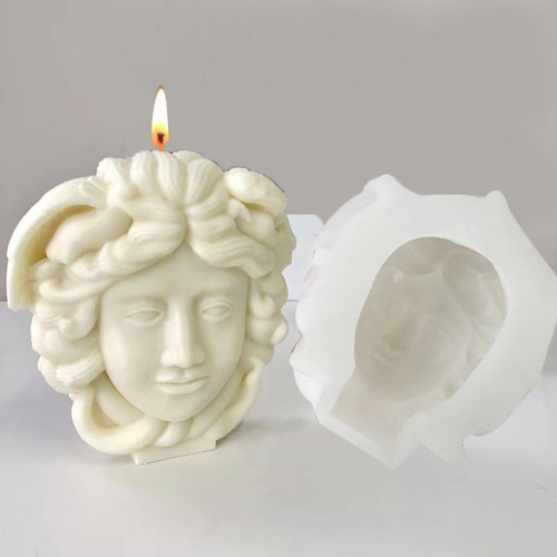 Medusa head candle mold Greek goddess statue body face snake hair aromatherapy plaster silicone mold
