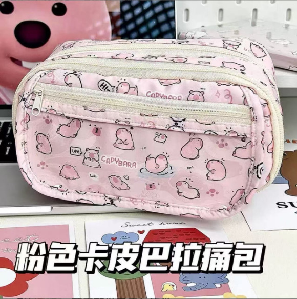 투명 포켓 대용량 필통 학생 문구 수납 지퍼 파우치