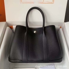 H's 新品 1層TC牛革 シャフィーライン ガーデンバッグ ポータブル通勤バッグ 大容量トートバッグ ショルダーバッグ