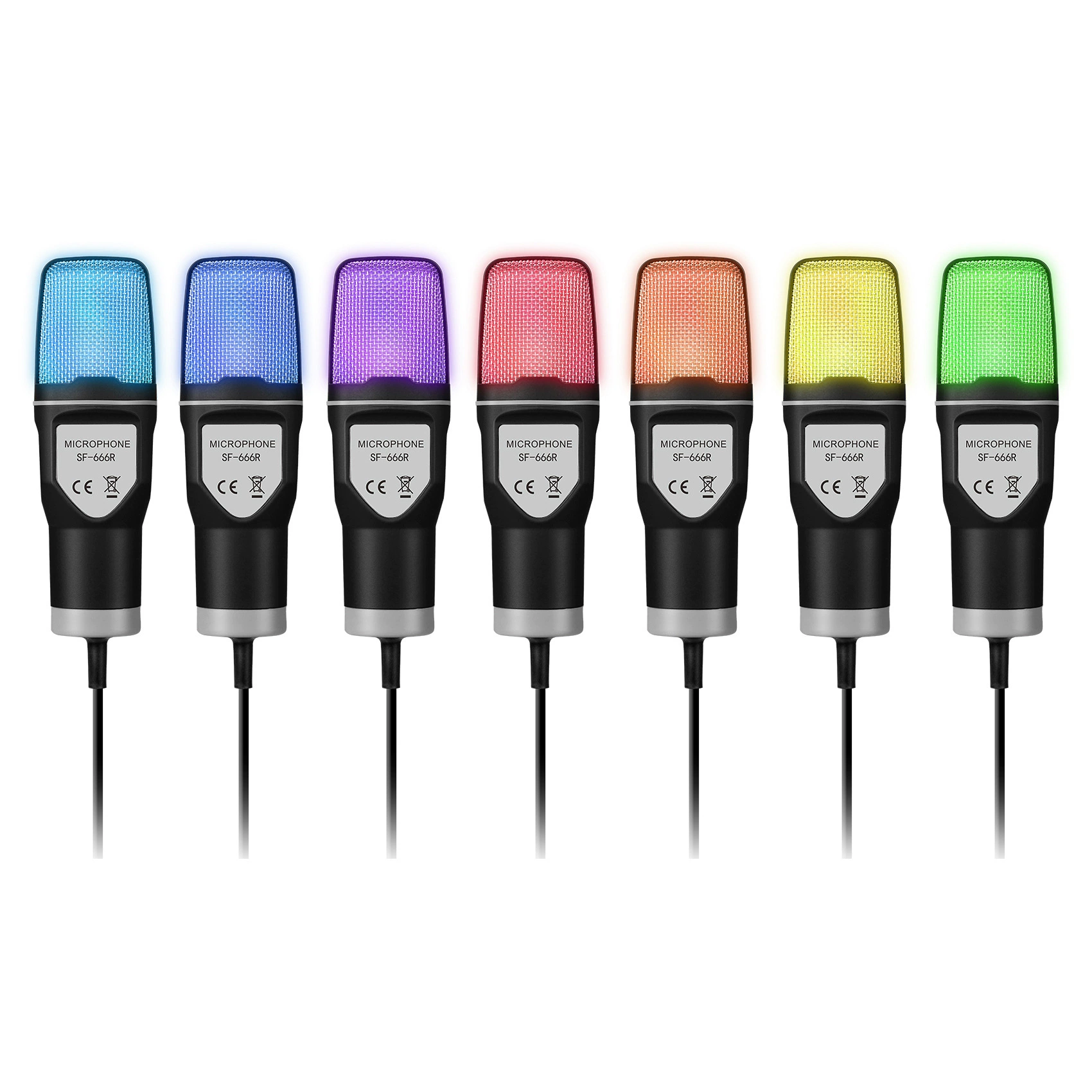 Конденсаторный микрофон SF-666 SF-666R X1S X1R X3R, RGB подсветка, USB и 3,5 мм, комплект штативов
