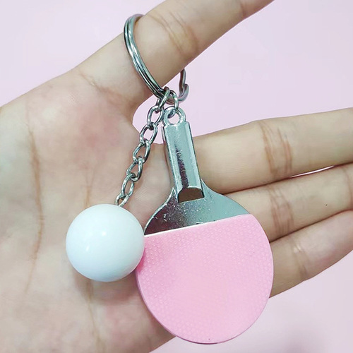 Creative ping pong ball keychain bag hanger ball type decoration gift sports supplies simulated ping pong paddle