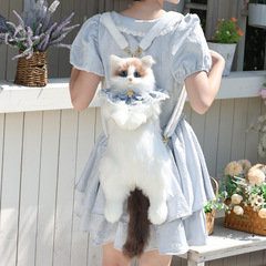 ぬいぐるみの猫のリュックサックのシミュレーションのリュックサックのぬいぐるみのぬいぐるみのぬいぐるみのぬいぐるみの誕生日プレゼントの卸売りの三花の猫
