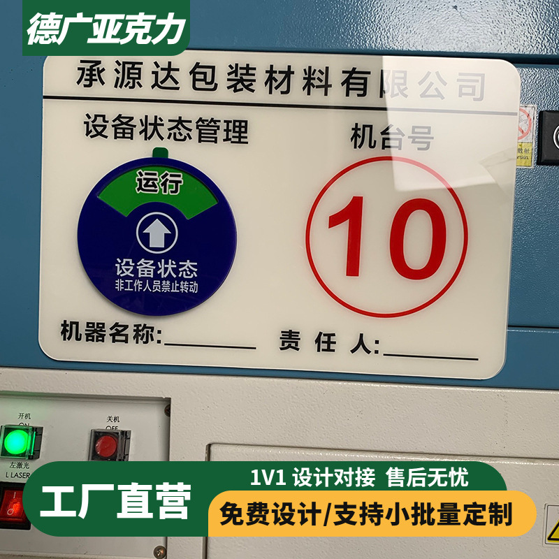 车间生产5S设备状态标识牌CNC机台编号牌管理标示牌指示标牌