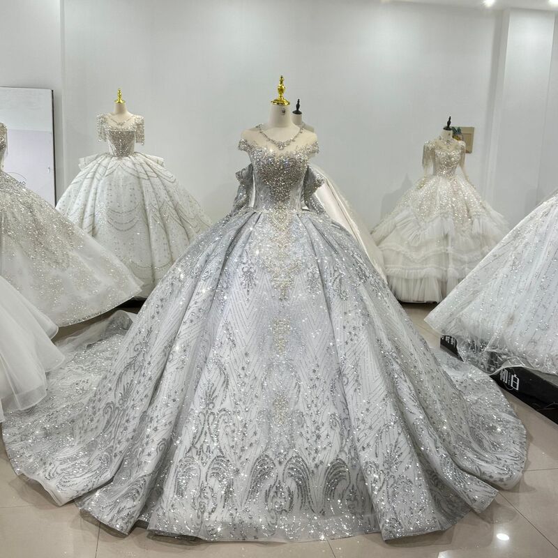One-Shoulder Wedding Dress 2026 New Model High-End Palace Style Heavy-Duty Trailing Gown for Bride in Misty Blue Starry Sky Design One-Shoulder Wedding Dress 2026 New Model High-End Palace Style Heavy-Duty Trailing Gown for Bride in Misty Blue Starry Sky Design