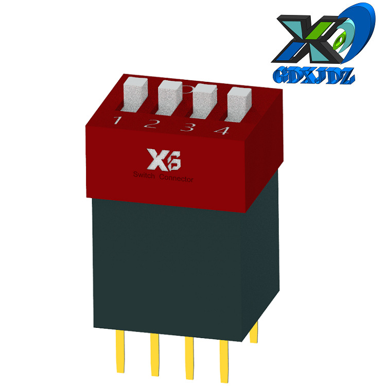 厂家批发拨码开关四位  数字4位波段开关  拨码开关四位间距2.5mm