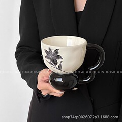 レトロセラミックカップラウンドボールB型カップ中古マグホームオフィスウォーターカップコーヒーカップ朝食カップ